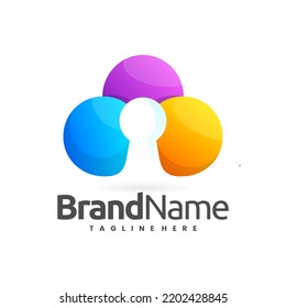 logotipo de seguridad en la nube en un estilo colorido