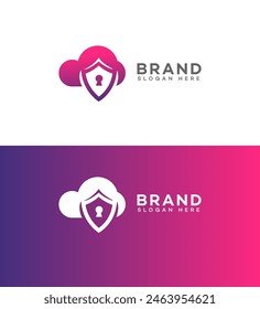 cloud security logo Identity Sign Symbol Template  