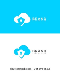 Plantilla de símbolo de identificación de logotipo de seguridad en nube  
