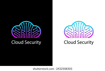Cloud security logo technology for your company, cloud logo for security data