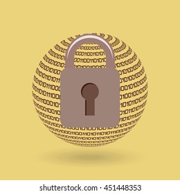 cloud security protection data center isolated, vector illustration