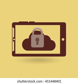 cloud security protection data center isolated, vector illustration