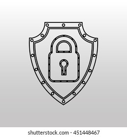 cloud security protection data center isolated, vector illustration
