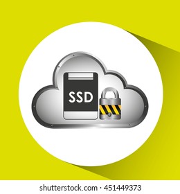cloud security protection data center isolated, vector illustration