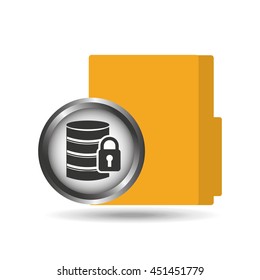 cloud security protection data center isolated, vector illustration