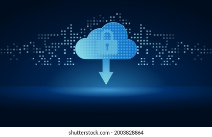 cloud security technology network and data security protection background design