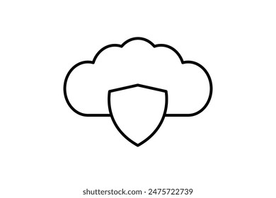 Icono de Cargar de seguridad en la nube. Icono relacionado con la computación en la nube. Adecuado para Sitio web, App, interfaces de usuario, imprimible, etc. Estilo de ícono de línea. Diseño de Vector simple editable