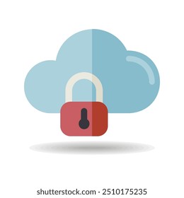 Ícone de vetor de segurança de nuvem. Nuvem de dados com símbolo de bloqueio. Sinal de segurança. Símbolo de gráfico para o design, o logotipo, o aplicativo, a interface do usuário do seu site