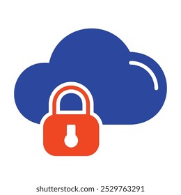 Cloud security vector icon. Data cloud with lock symbol. Security sign. Graph symbol for your web site design, logo, app, UI