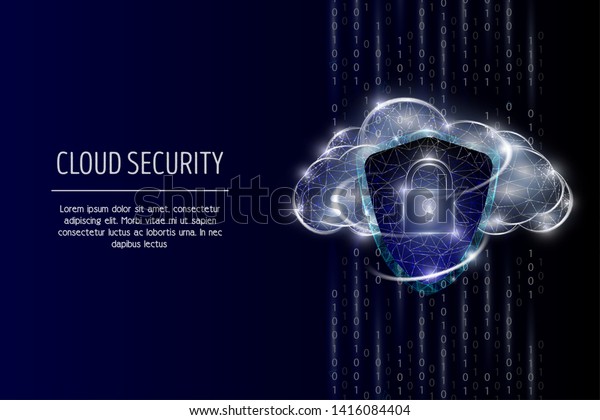 Cloud Security Vector Poster Banner Template Stock Vector Royalty Free