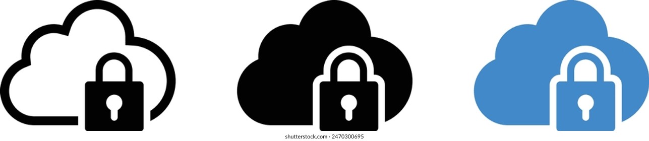 Cloud and security web icon