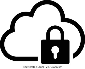 Cloud and security web icon