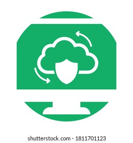 
Cloud security white glyph with color background vector icon which can easily modify or edit
