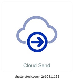 Cloud Send and storage icon concept