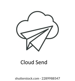 Cloud Send Vector    outline Icons. Simple stock illustration stock