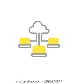 Cloud server connection line icon. linear style sign for mobile concept and web design. Cloud computing server outline vector icon. Symbol, logo illustration. Vector graphics