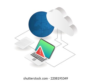 Cloud server data computer warning