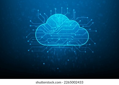 cloud server data digital technology circuit on blue dark background. business internet online low poly. download and upload data information storage. vector illustration fantastic digial design.