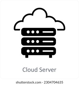Cloud Server and database icon concept
