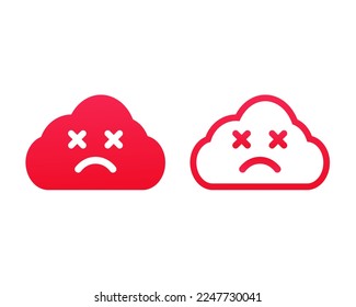 Error del servidor en la nube, 404 no encontrado. Vector de ilustración