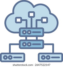 Cloud Server Filled Blue Tone Icon