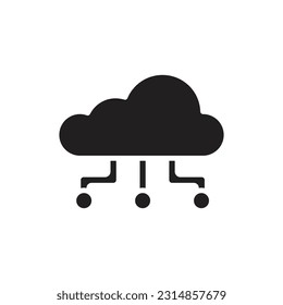 Cloud Server Filled Icon Vector Illustration