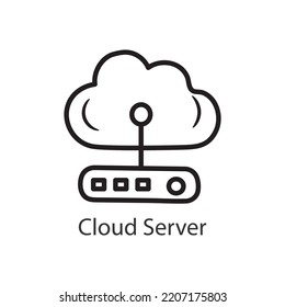 Cloud Server Filled Outline Icon Design illustration. Data Symbol on White background EPS 10 File