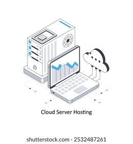 Cloud Server Hosting Isometrische Stockgrafik. EPS-Datei Stockgrafik