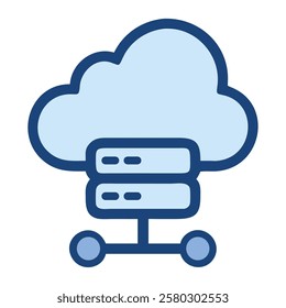 Cloud server hosting storage system isolated illustration