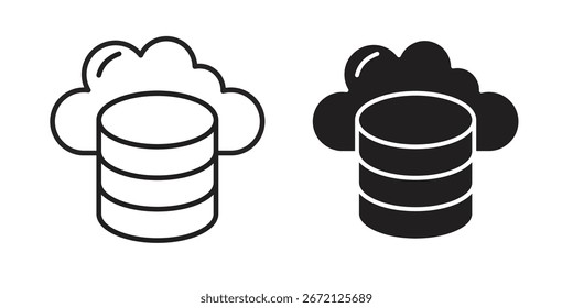 Icono de servidor en la nube Vector blanco y negro Gráfico