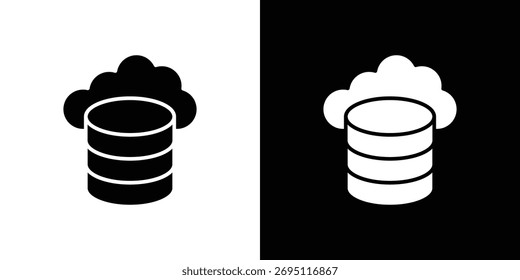 Cloud server icon concept. silhouette icon.