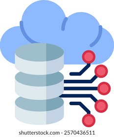 Cloud Server Icon Flat Vector Illustration