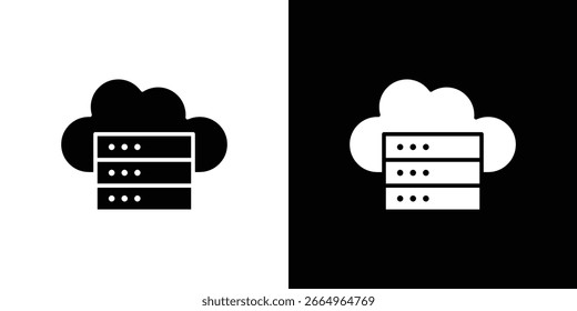 Cloud server icon glyphs vectors. Web flat pack.
