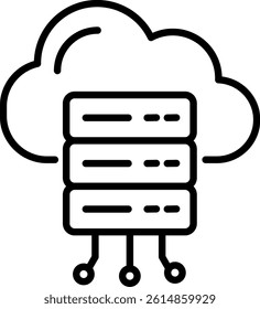 Cloud Server icon line vector illustration