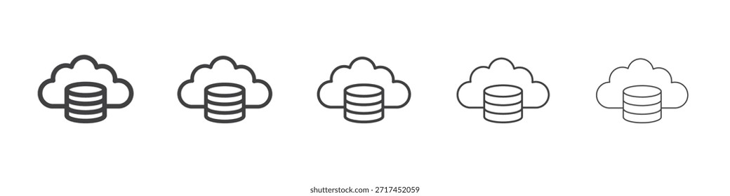 Icono de servidor en la nube en el concepto de trazos lineales