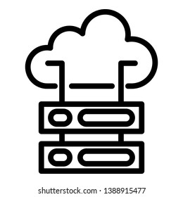 Cloud server icon. Outline cloud server vector icon for web design isolated on white background