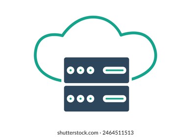 cloud server icon. icon related to information technology. solid icon style. technology element vector illustration