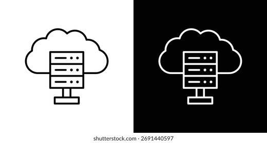 Símbolo del icono del servidor de la nube, ilustración del logotipo. Gráficos de Vector