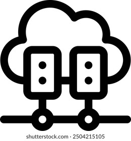 cloud server icon. Thin Linear Style Design Isolated On White Background
