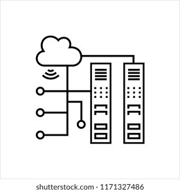 Cloud Server Icon Vector Art Illustration