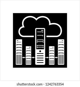 Cloud Server Icon Vector Art Illustration