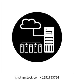 Cloud Server Icon Vector Art Illustration