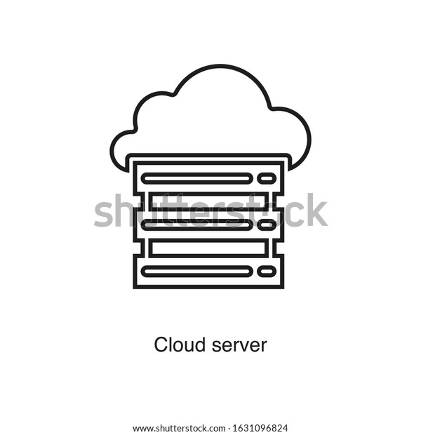 Cloud Server Icon Vector On White Stock Vector Royalty Free