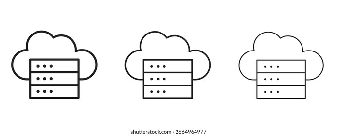 Cloud server icon for Website or Apps Elements, Logo. Pixel vector graphics