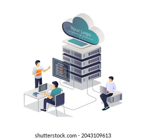 Cloud Server Isometric Training And Consultant