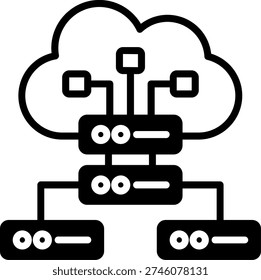 Cloud Server Line Fill Style Icon