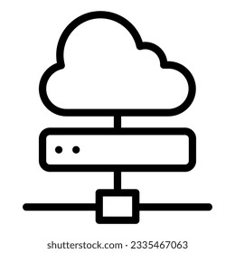 Cloud server line icon. Computing vector illustration isolated on white. Data server outline style design, designed for web and app. Eps 10