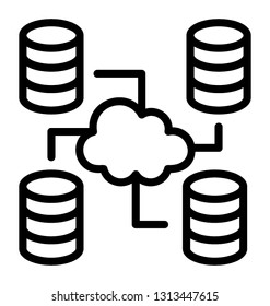 Cloud server line icon concept Cloud server line icon concept