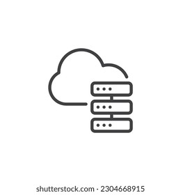 Cloud server line icon. linear style sign for mobile concept and web design. Cloud data storage outline vector icon. Symbol, logo illustration. Vector graphics