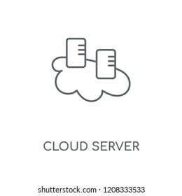 Cloud server linear icon. Cloud server concept stroke symbol design. Thin graphic elements vector illustration, outline pattern on a white background, eps 10.